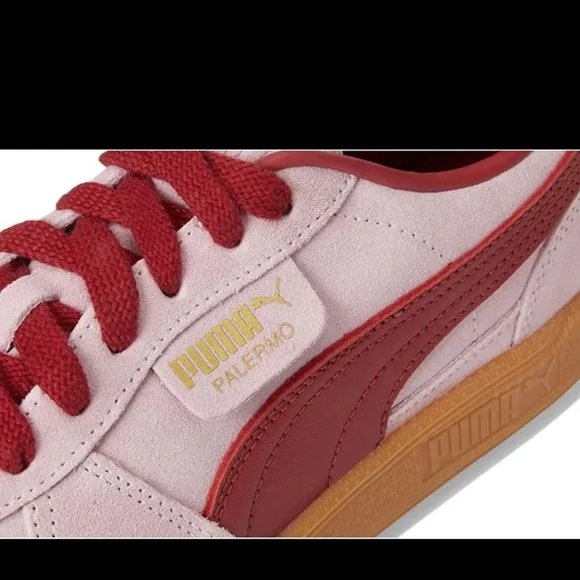 PUMA Women's Palermo Sneakers Rose Mauve/Dark Crimson - Retro Style, Suede Upper - Picture 8 of 10